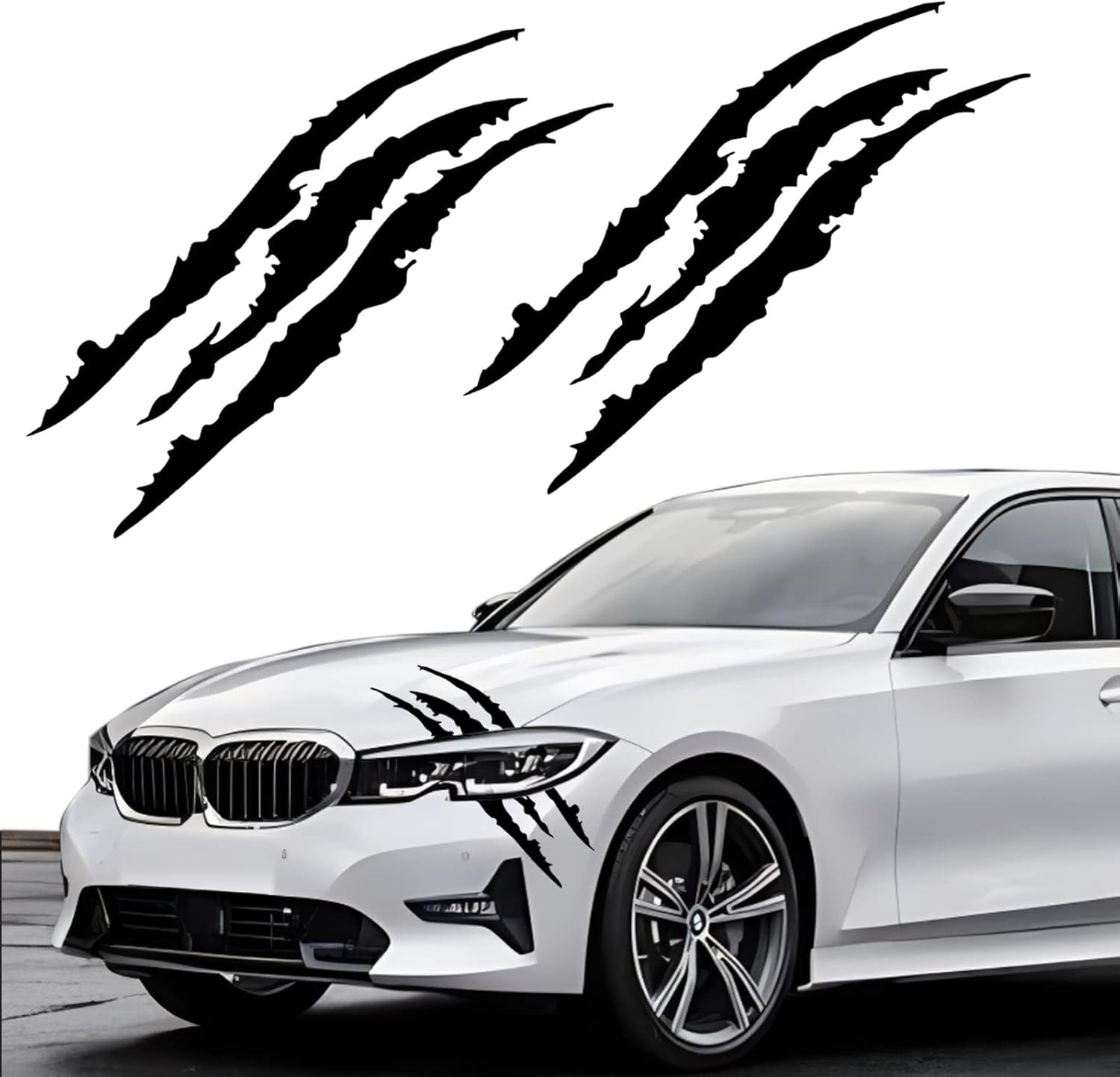 Claw Mark Decals for Cars Black 2pc