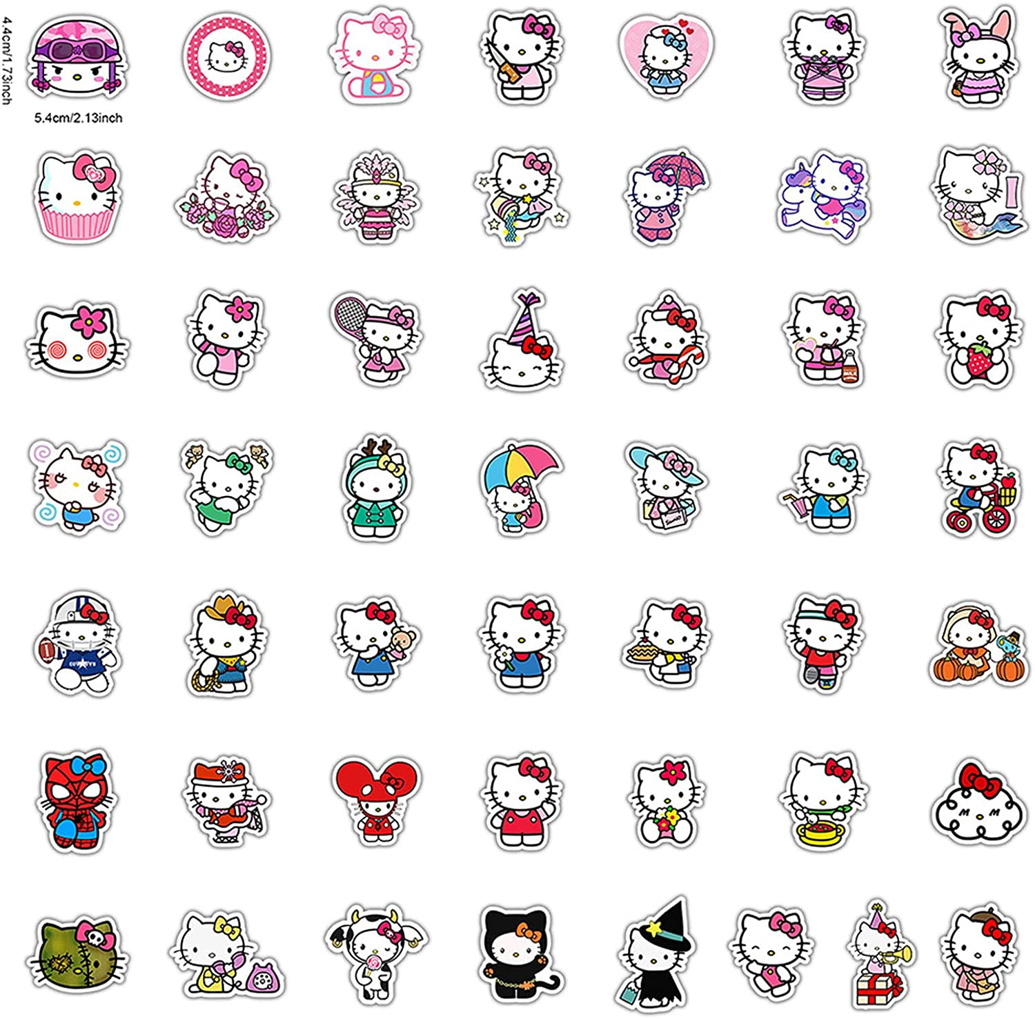 50Pcs Hello Kitty Kitty White Theme Waterproof Stickers for Laptop Cellphone Wat