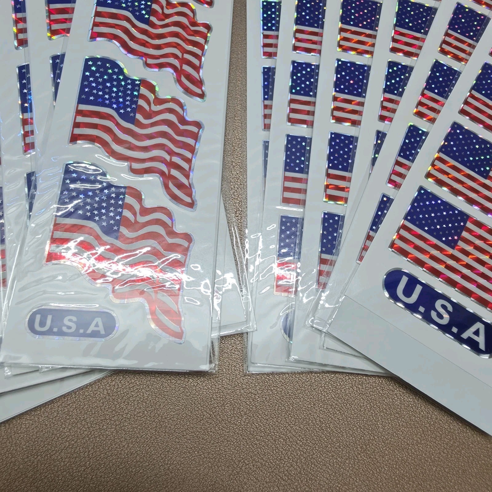 RUBIES USA FLAG HOLOGRAPHIC WATERPROOF STICKERS 12 PK (72 FLAGS/10 USA STICKERS)