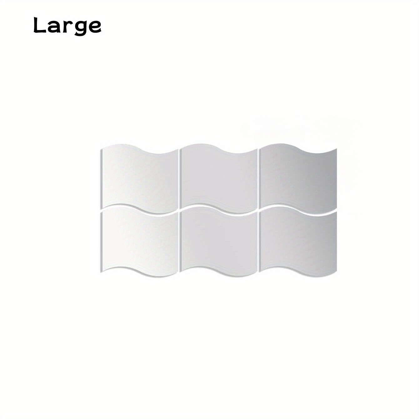 6Pcs/Set Self Adhesive Wavy Mirror Tiles Splicing Full Body Mirror Wall Ornament