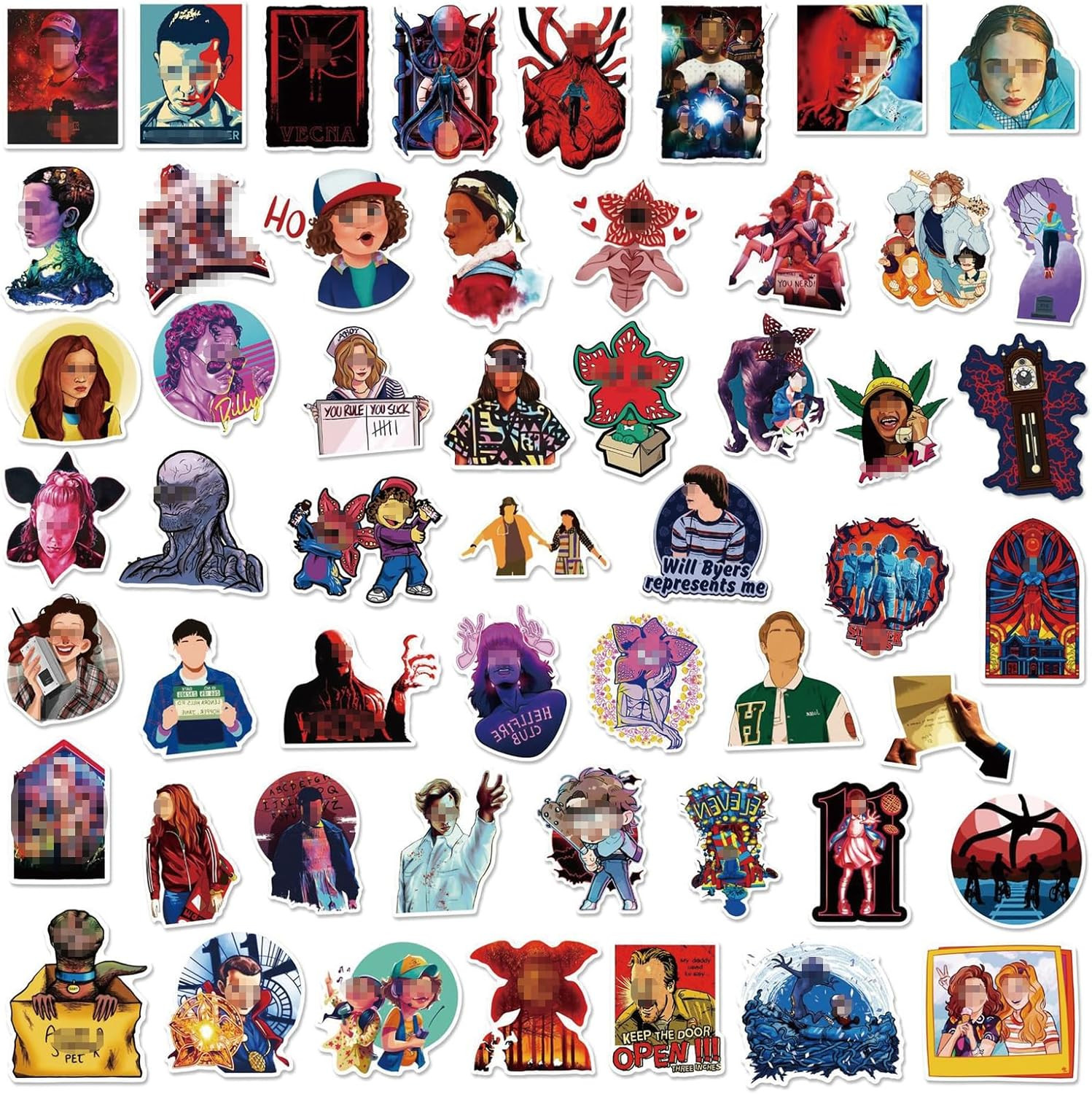 100Pcs Stranger Things 5 Stickers – Season 5 Movie Theme Stickers Decals – Water