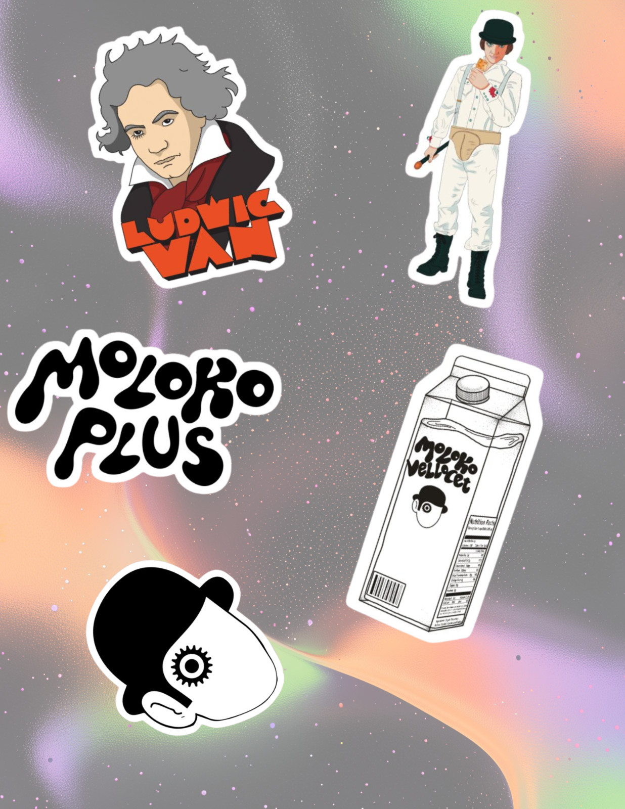 A Clockwork Orange 70’s Movie 4pc Stickers Pack