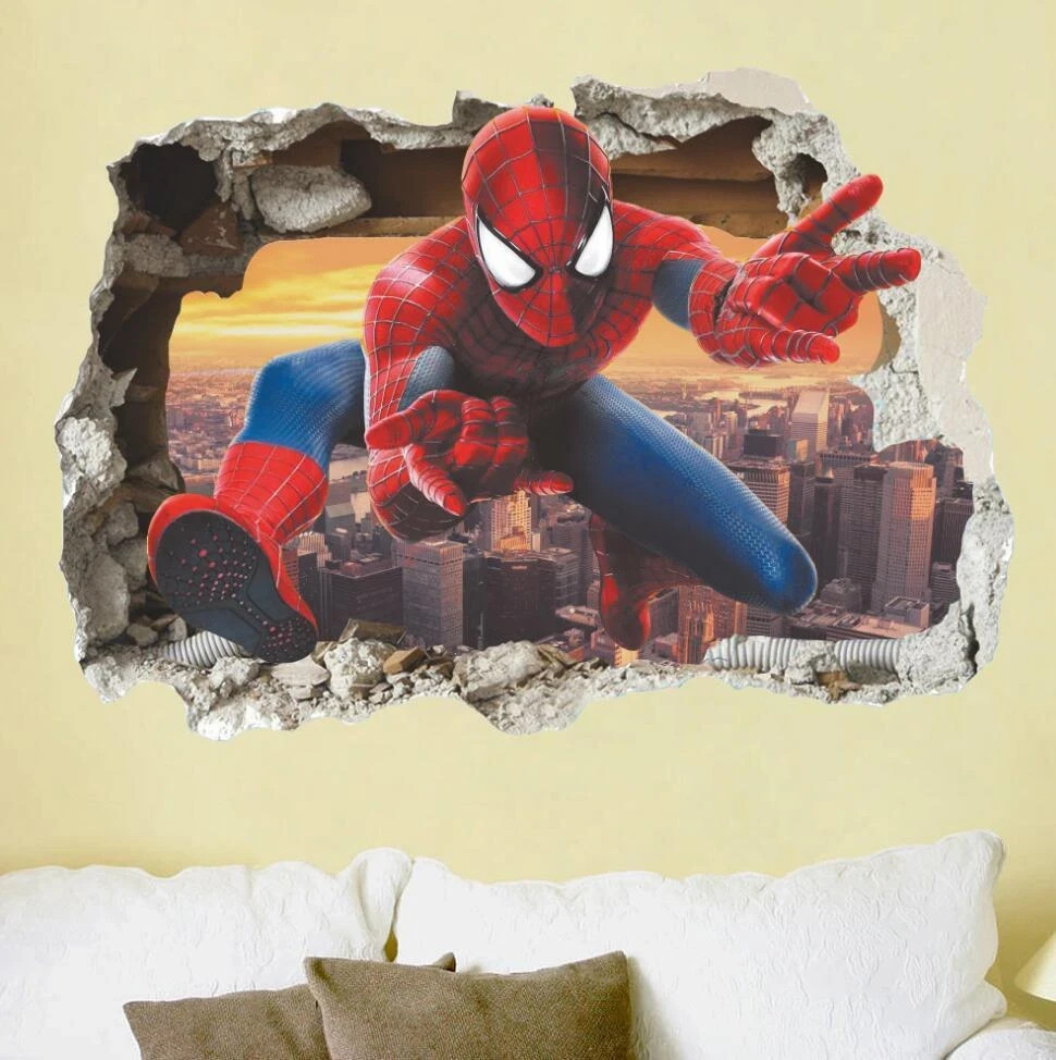 Spider Hero Wall Sticker Removable Vinyl Decal for Kids Bedroom Room Decor 22×24