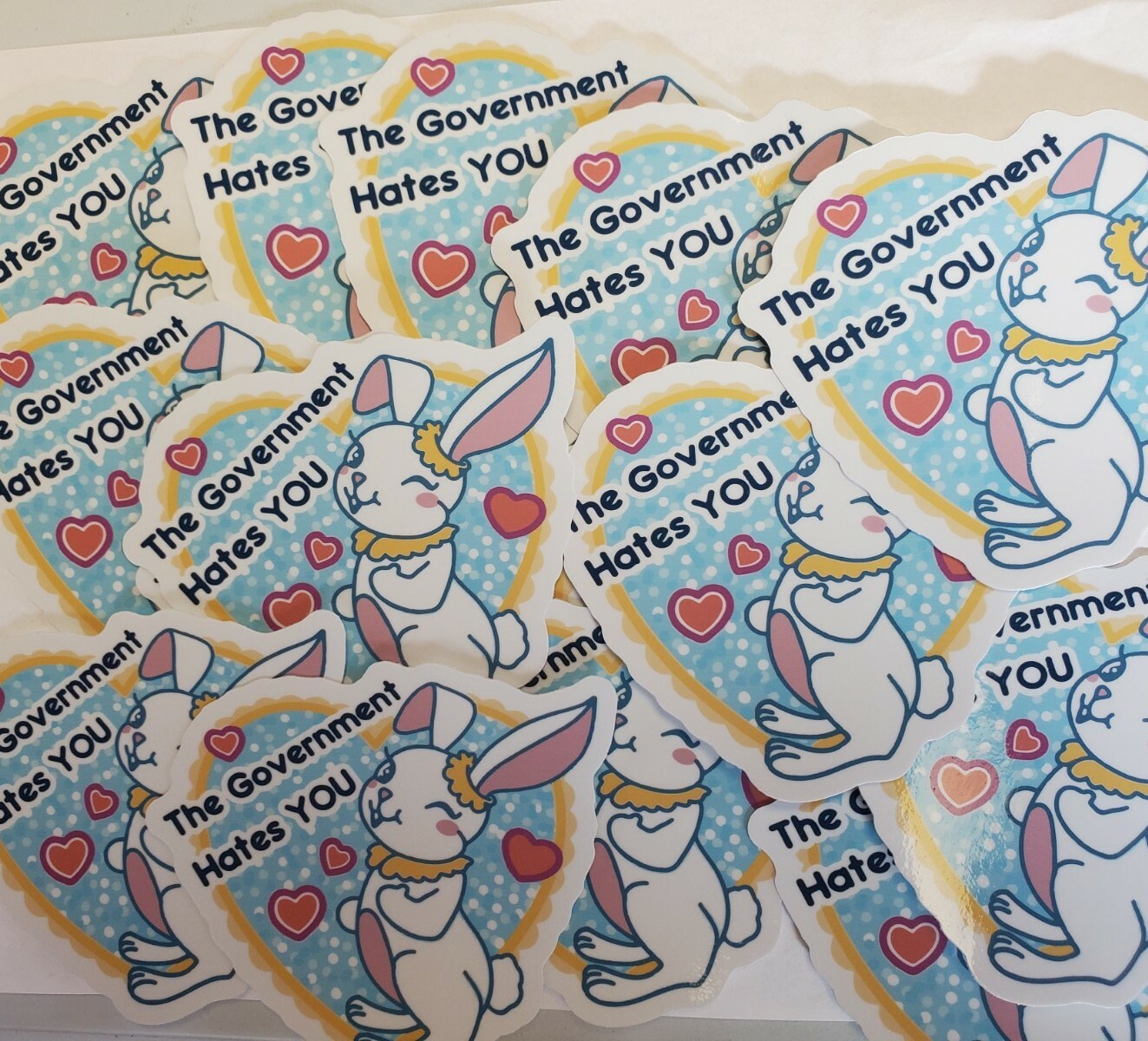 The Government Hates You Bunny 🐰 STICKERS 3 PACK LOT Made in USA 🇺🇸