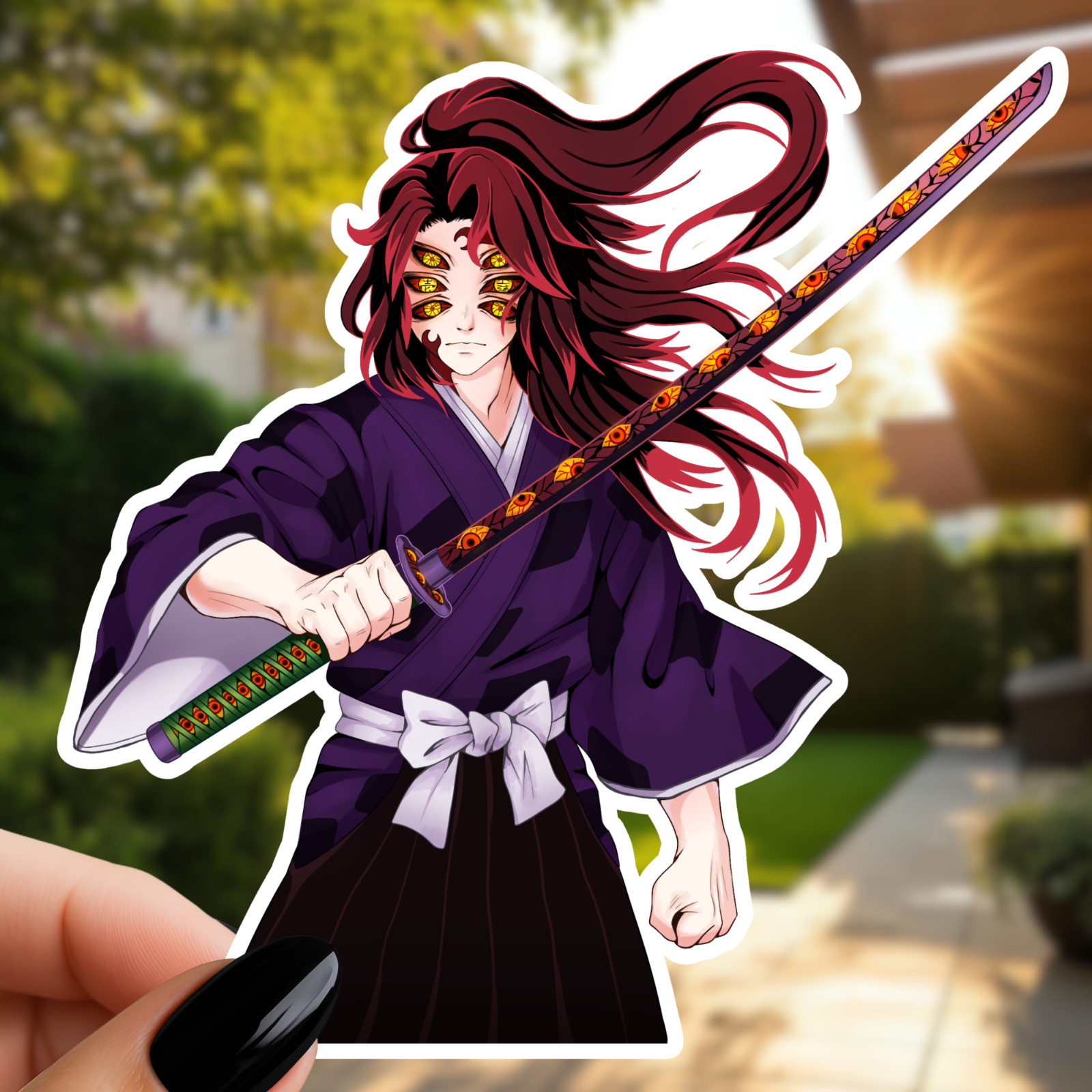 Anime – Sticker or Magnet – Kokushibo – UV Protection – Demon Slayer