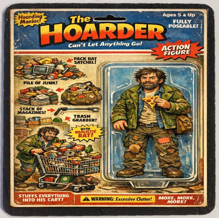 Action Figure Funny Hoarder Refrigerator Magnet M276