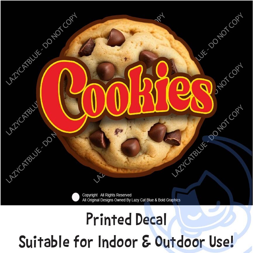 Cookies Decal Sticker Chocolate Chip Cookie Jar Label Kitchen Decor Snacks Kids