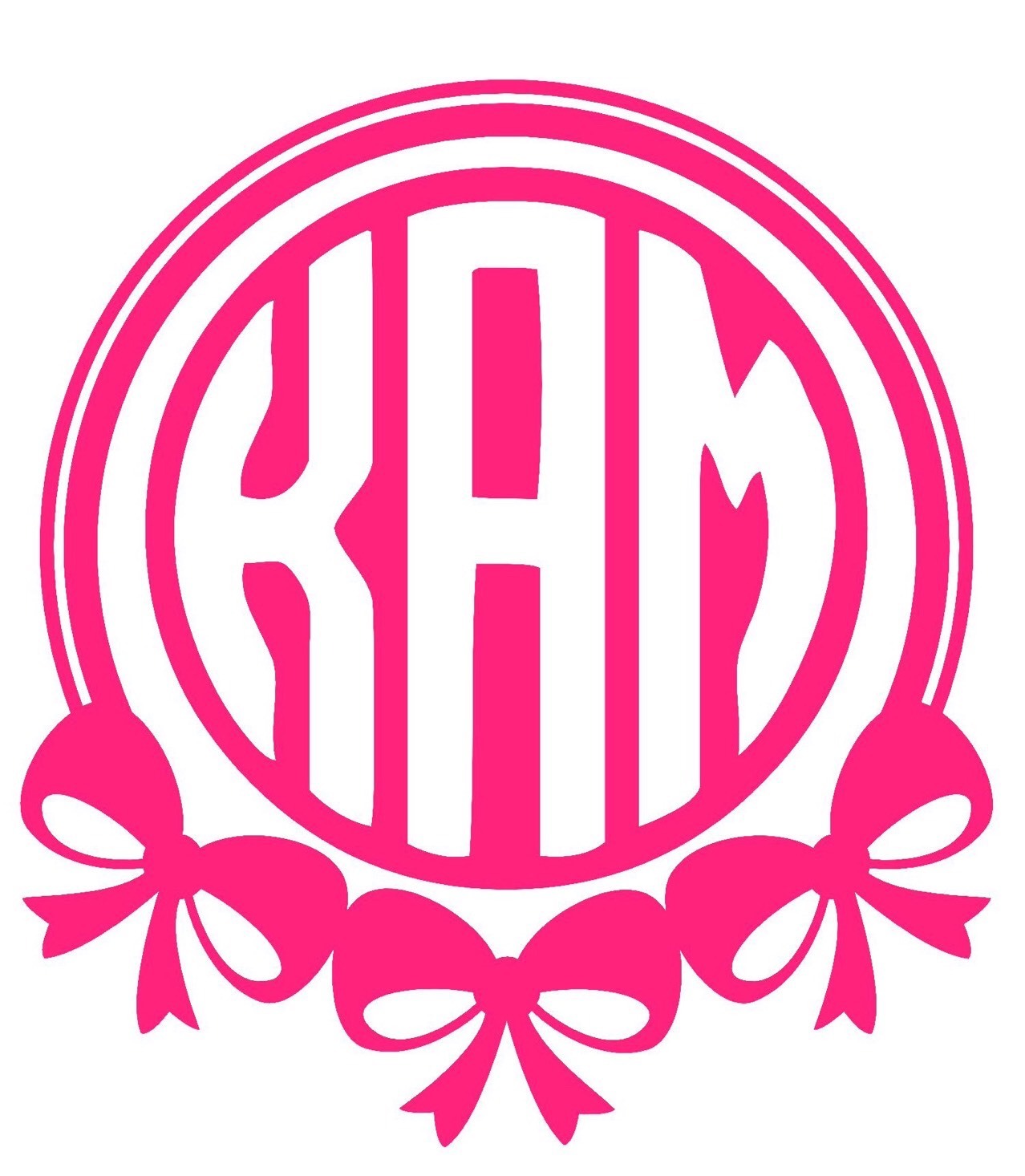 Monogram Vinyl Decal Yeti Rambler Tumbler Coldster 30 & 20oz 3″ Y3493