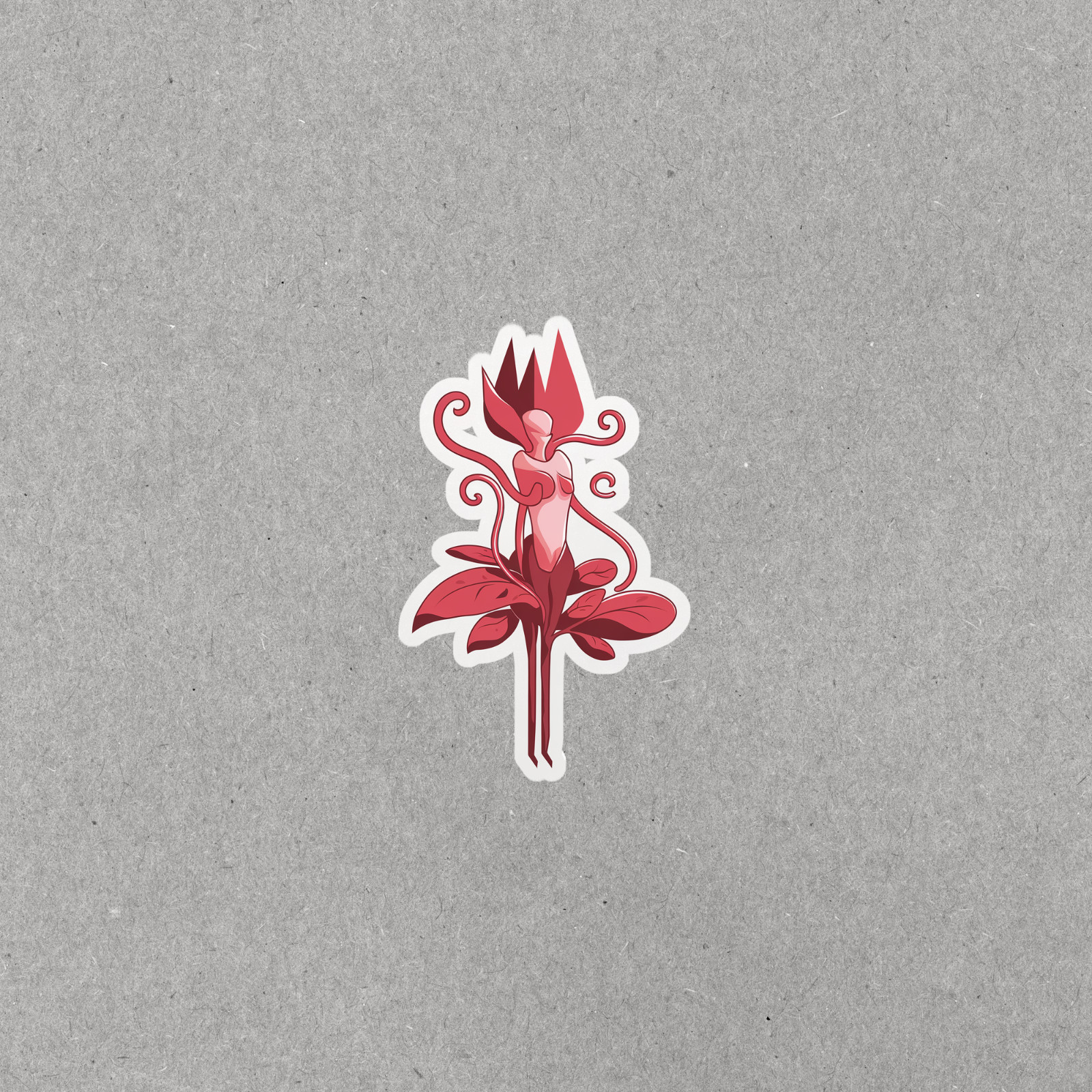 Elegant Red Floral Bloom Sticker – Vibrant Flower Design Decal #5160