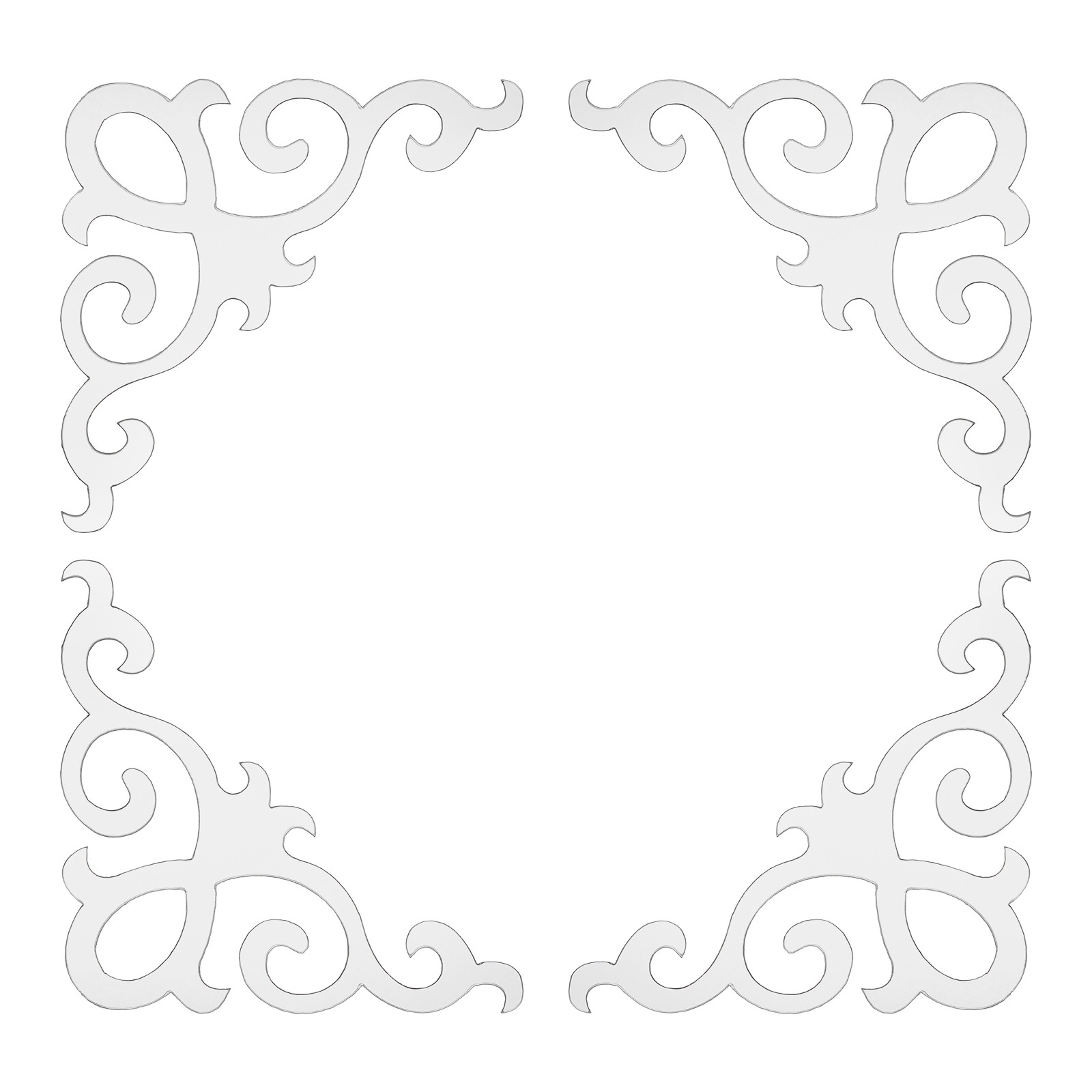 4Pcs Seif-Adhesive Wall Sticker Mirror Decals for Home Silver 10x10cm