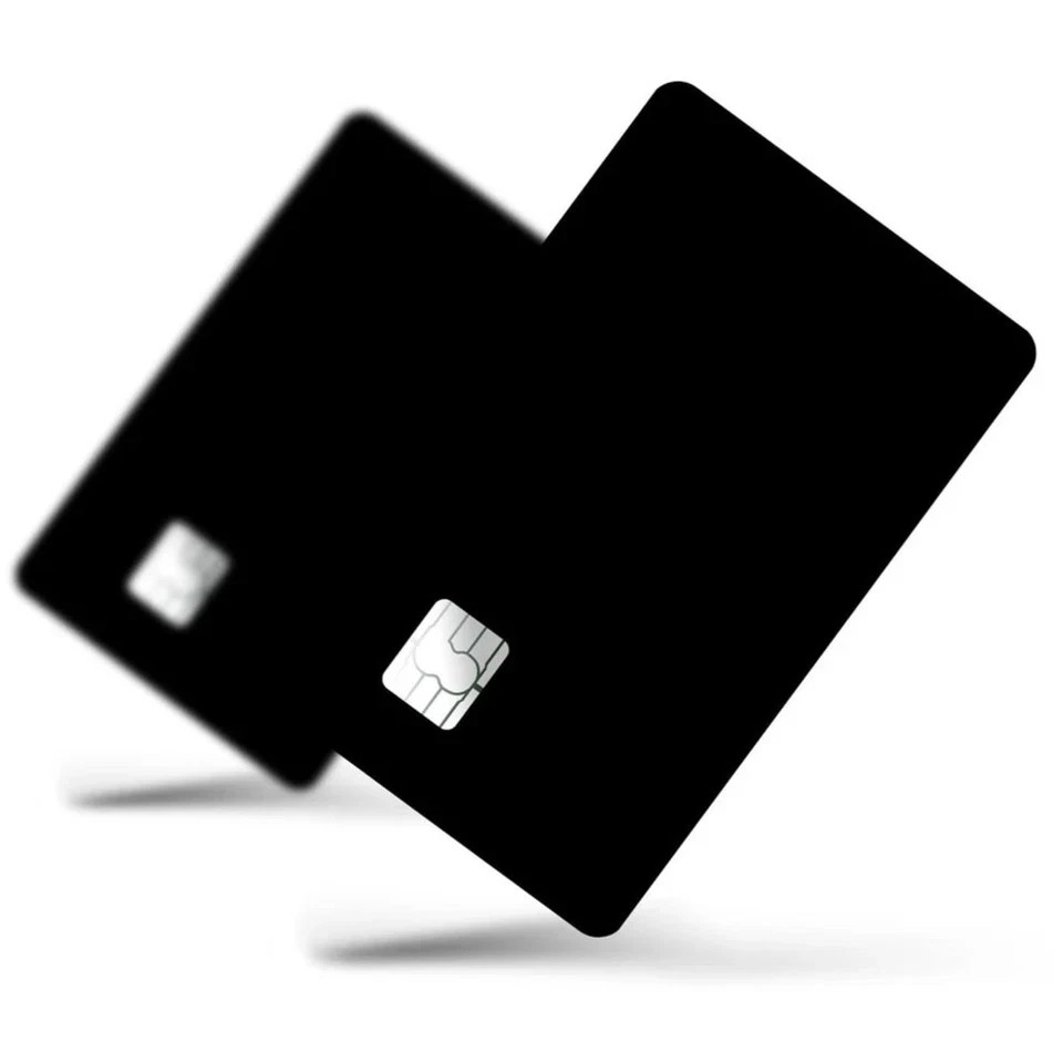 Black Debit CRD Credit Card Skin Decal Set Minimalist Stealth Cover