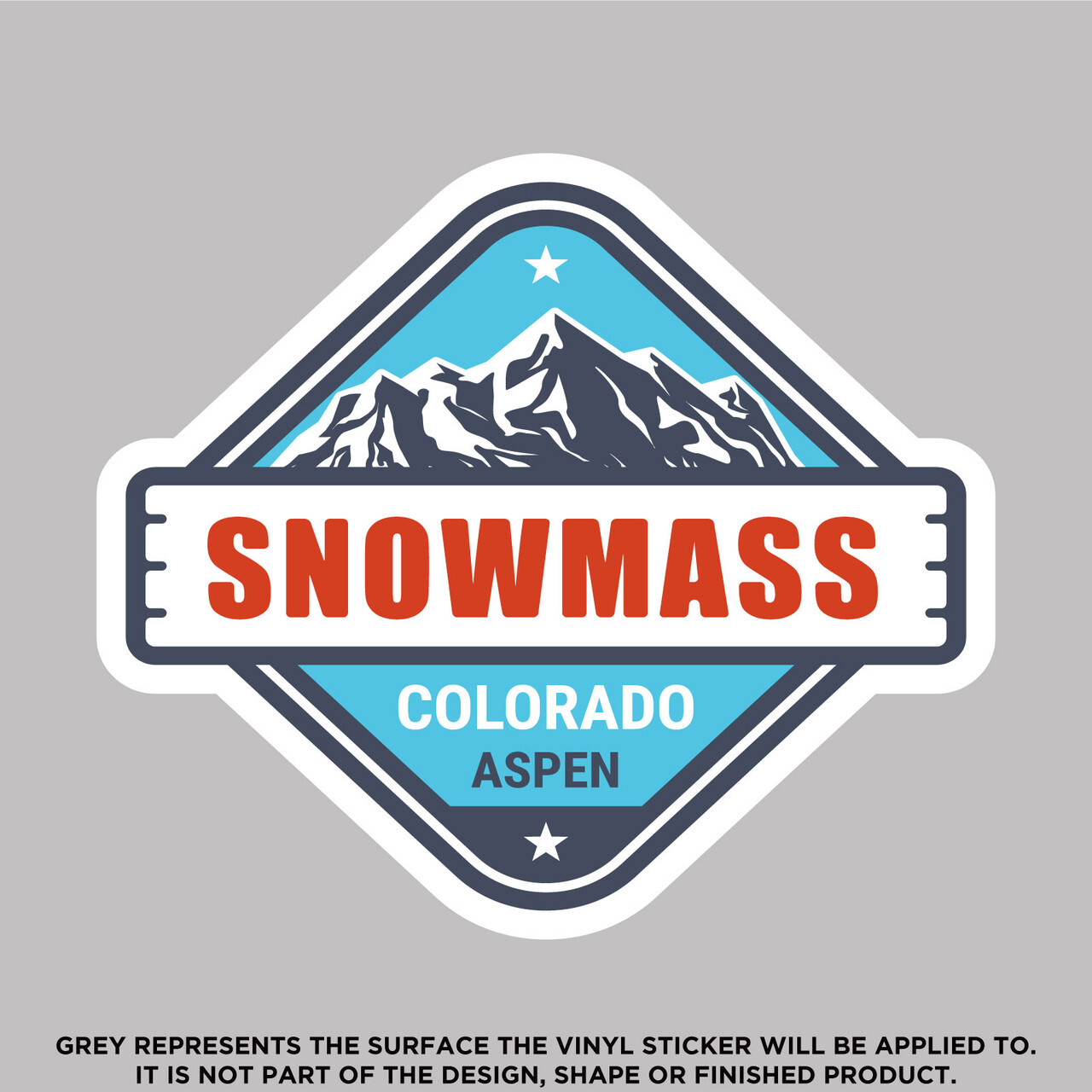 Snowmass Aspen Colorado Mountains, High Quality Vinyl Stickers