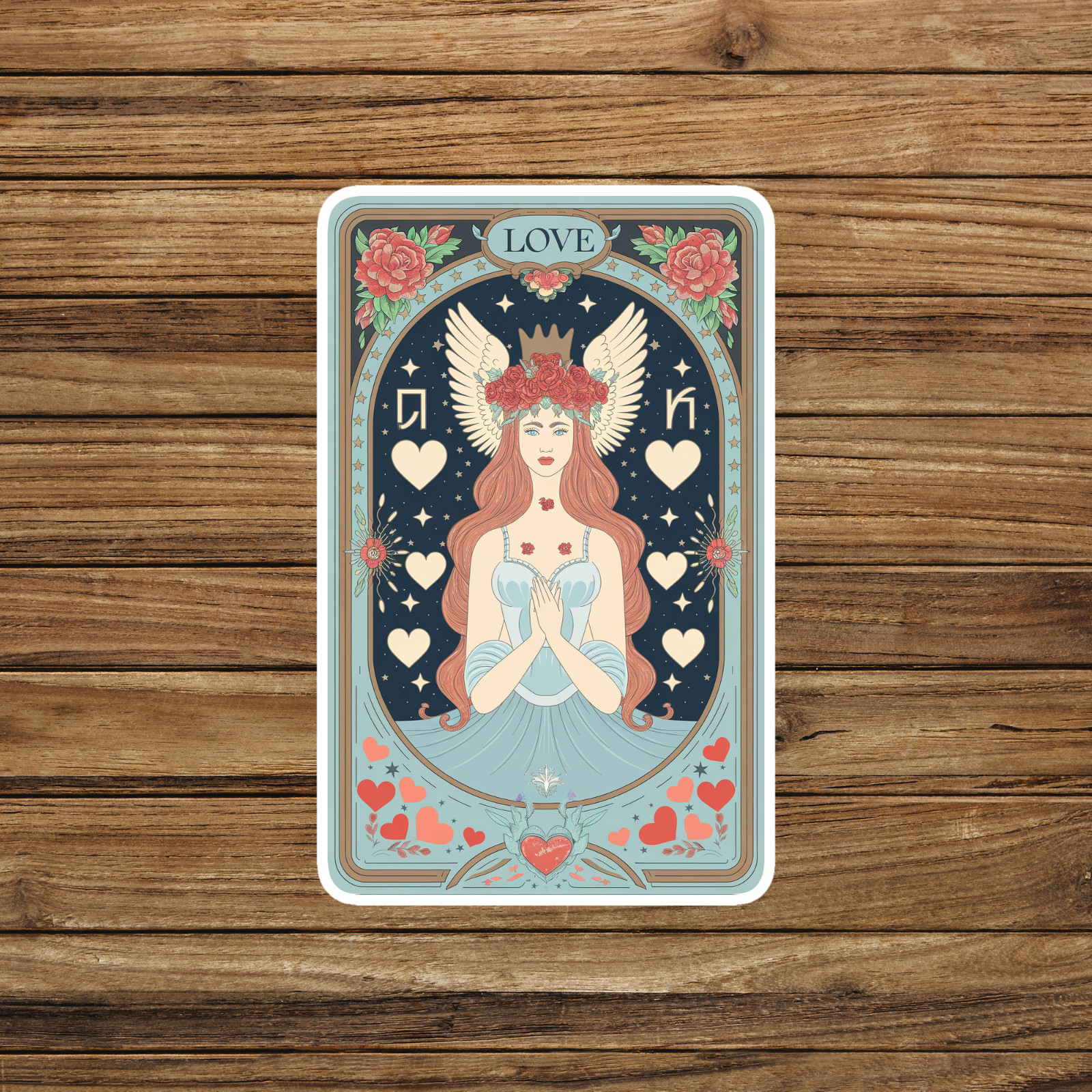 Romantic Angel Love Tarot Card Sticker | Celestial Spiritual Decal #2143