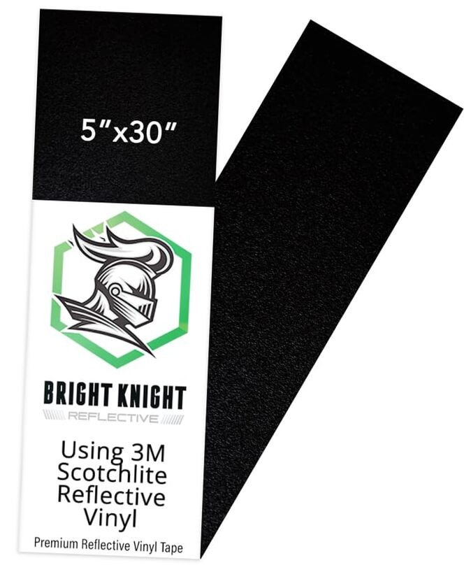 Black 3M 5×30 Black Vinyl Motorcycle Helmet Stickers – Reflective Vinyl