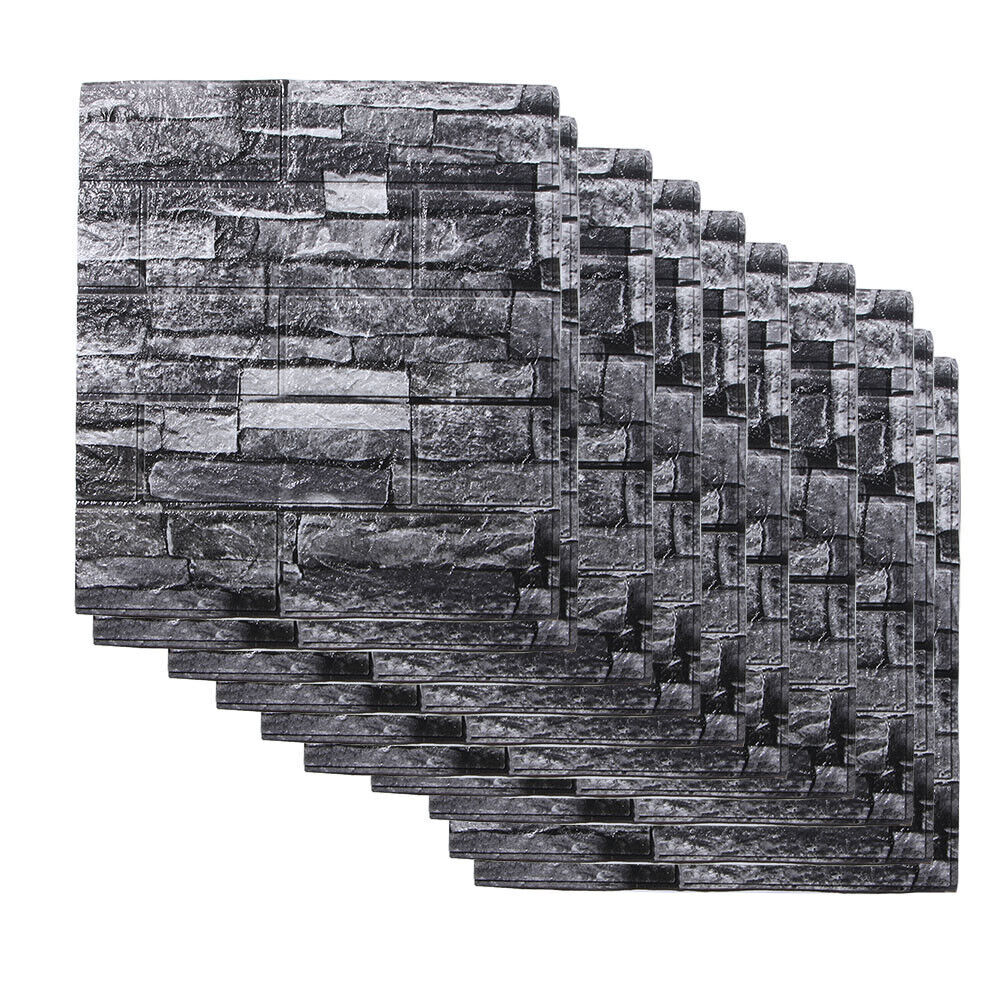 10 Pcs 3D Tile Red Brick Wall Sticker Self-adhesive Foam Panel Wallpaper 38*35