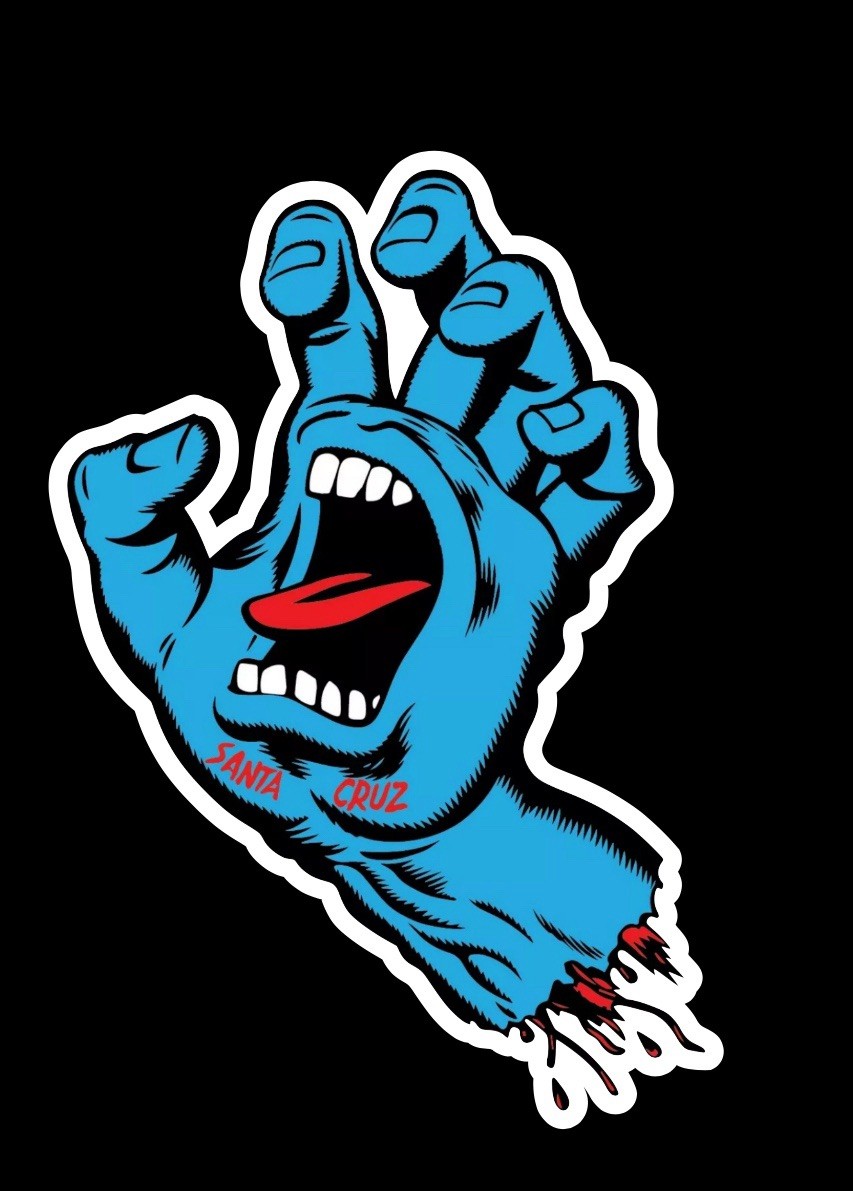 SANTA CRUZ SCREAMING HAND DECAL STICKER SKATEBOARD BIKE HELMET VEHICLE WINDOW