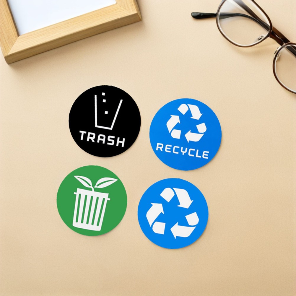 24 PCS Garbage Sorting Decorative Stickers Vinyl Recycle Bin for Trash Bins