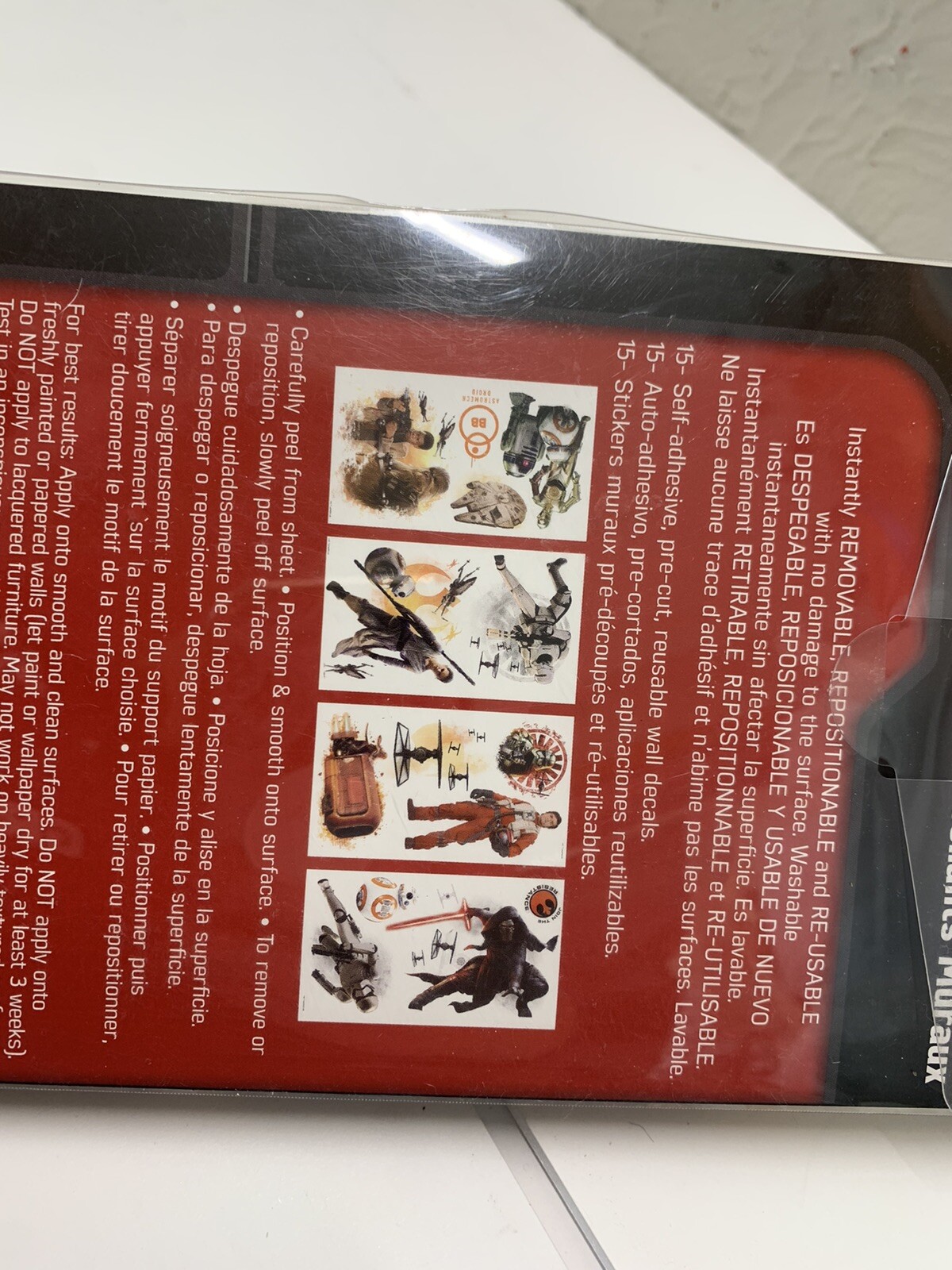 Star Wars THE FORCE AWAKENS 15 Wall Decals Rey Kylo Ren Stickers Peel & Stick