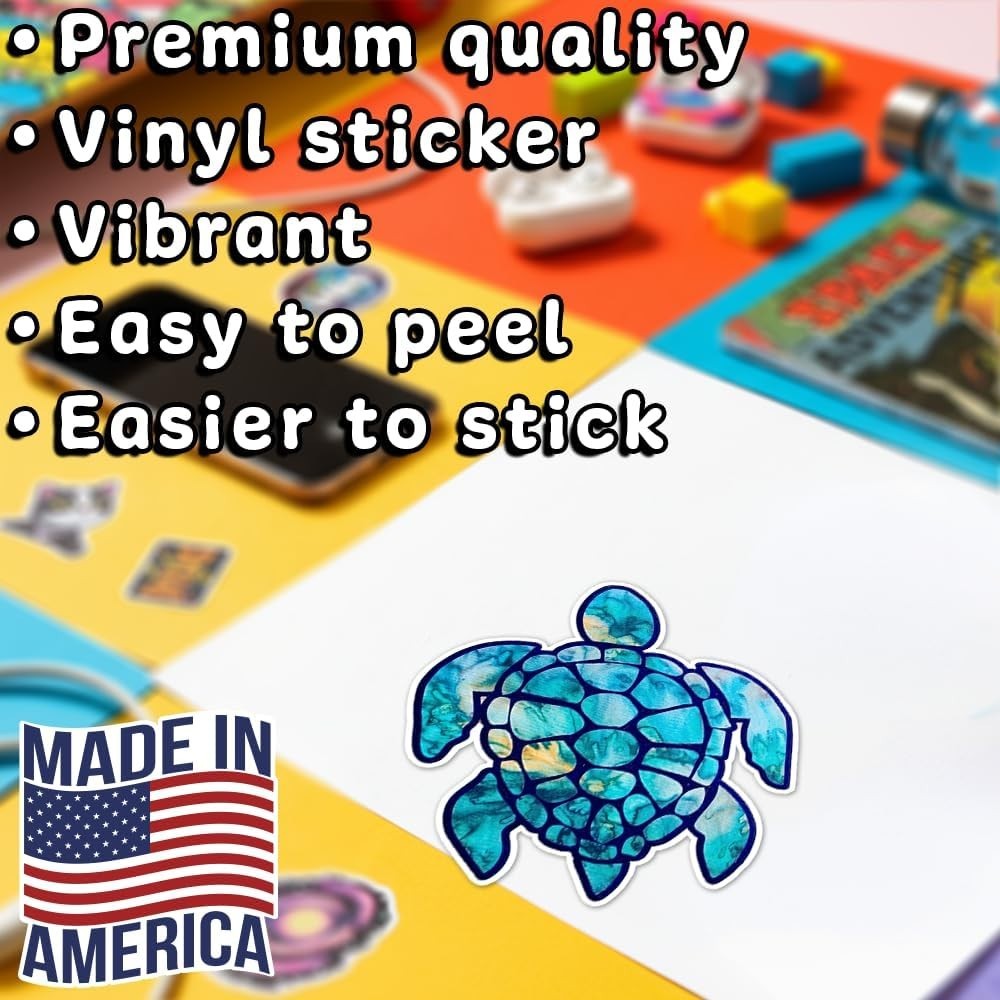 Ocean Sea Turtle Decal Waterproof Vinyl Sticker for Car Window Tumbler 5 H”