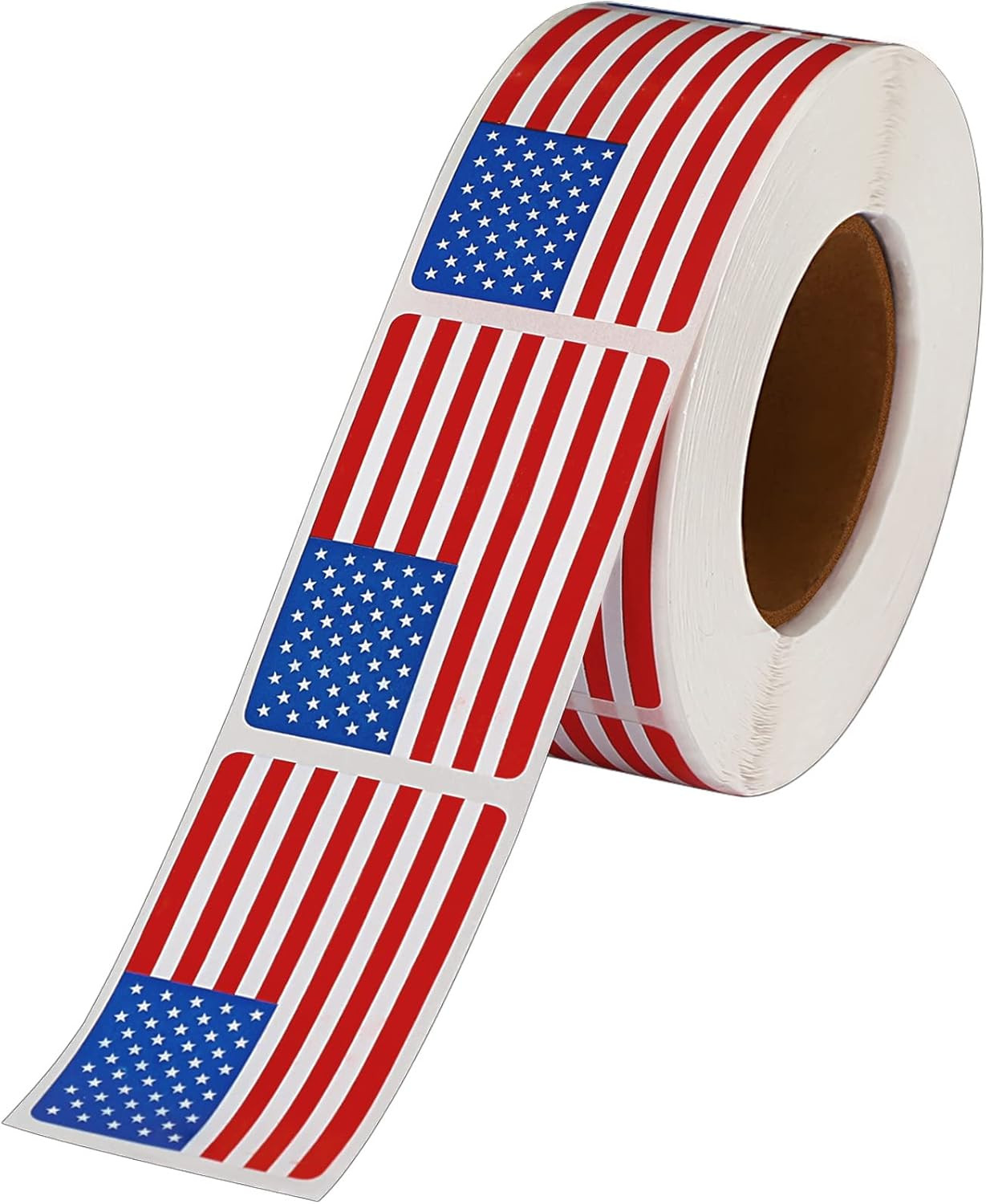 500 Pcs American Flag Sticker Roll,2 X 1.22 Inch US Flag Decal, USA Patriotic St