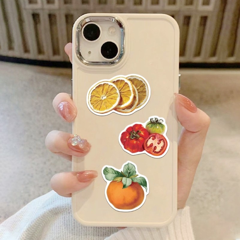 50 Sheets Mediterranean Tomato Sticker Decorative Sticker Stationery Sticker