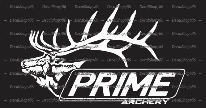 PRIME Archery w/Elk Head- Outdoor Sports – Car Vinyl Die-Cut Peel N’ Stick Decal
