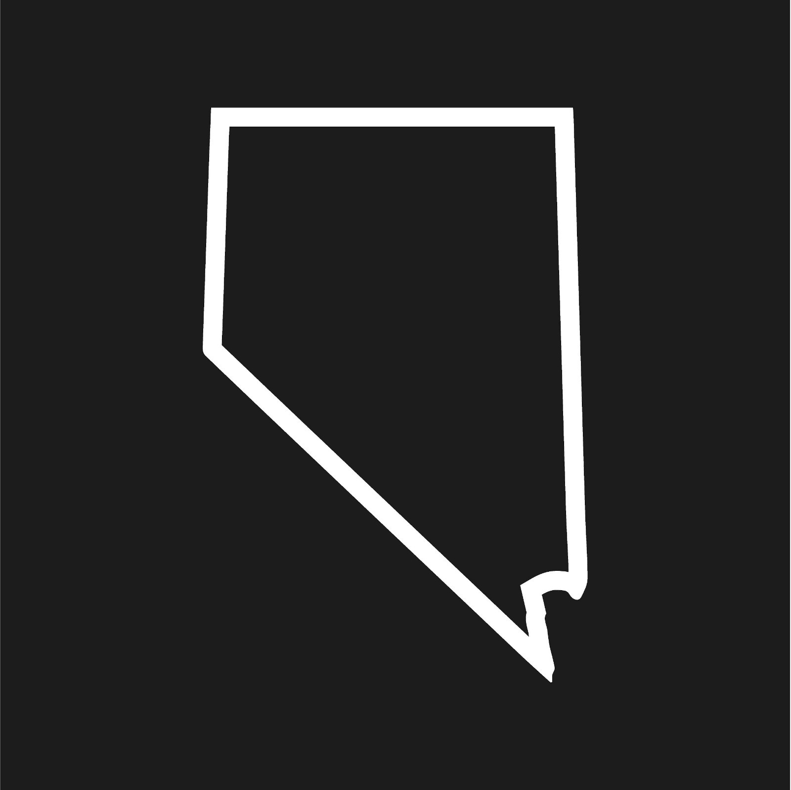 Nevada Outline Vinyl Decal Hallow State Line shape sticker