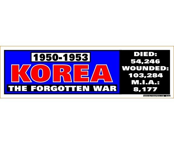 Korea The Forgotten War US Military 1950-1953 Decal Vinyl Bumper Sticker 3″X10″