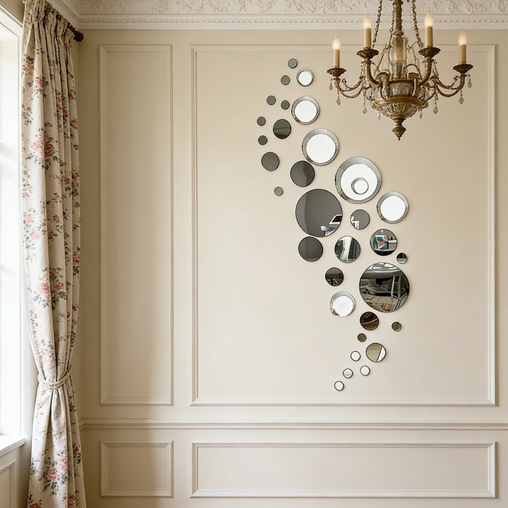 Circular Acrylic Mirror Sticker for Interior Walls Doors and Glass Surfaces