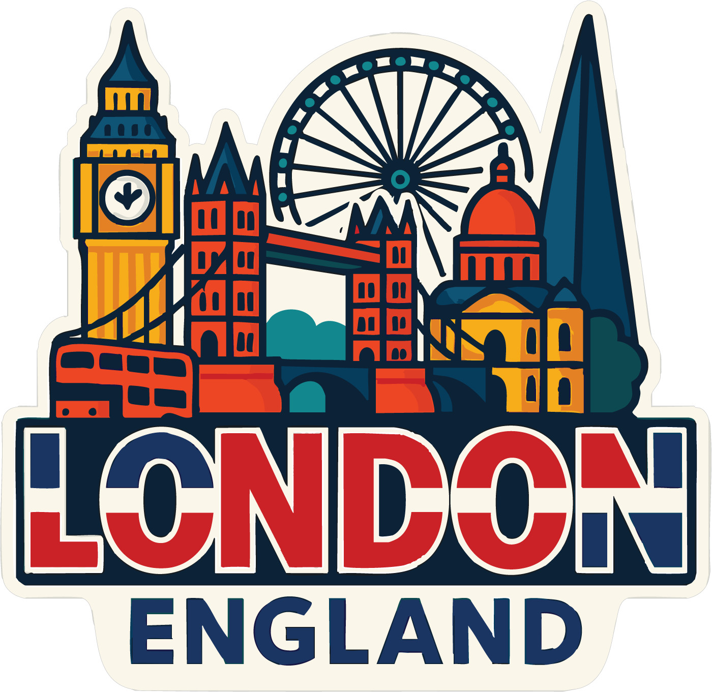 London Sticker Decal Vinyl Die-Cut City Skyline Landmark Design