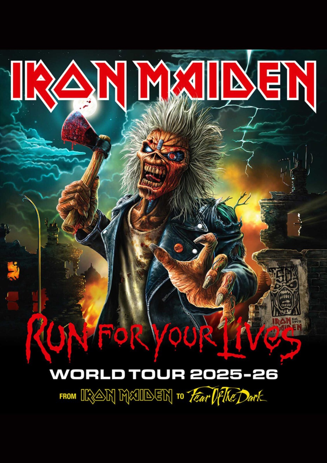 Iron Maiden Poster Run For Your Lives Tour 2025 – 2026 Berlin London UK Dutch