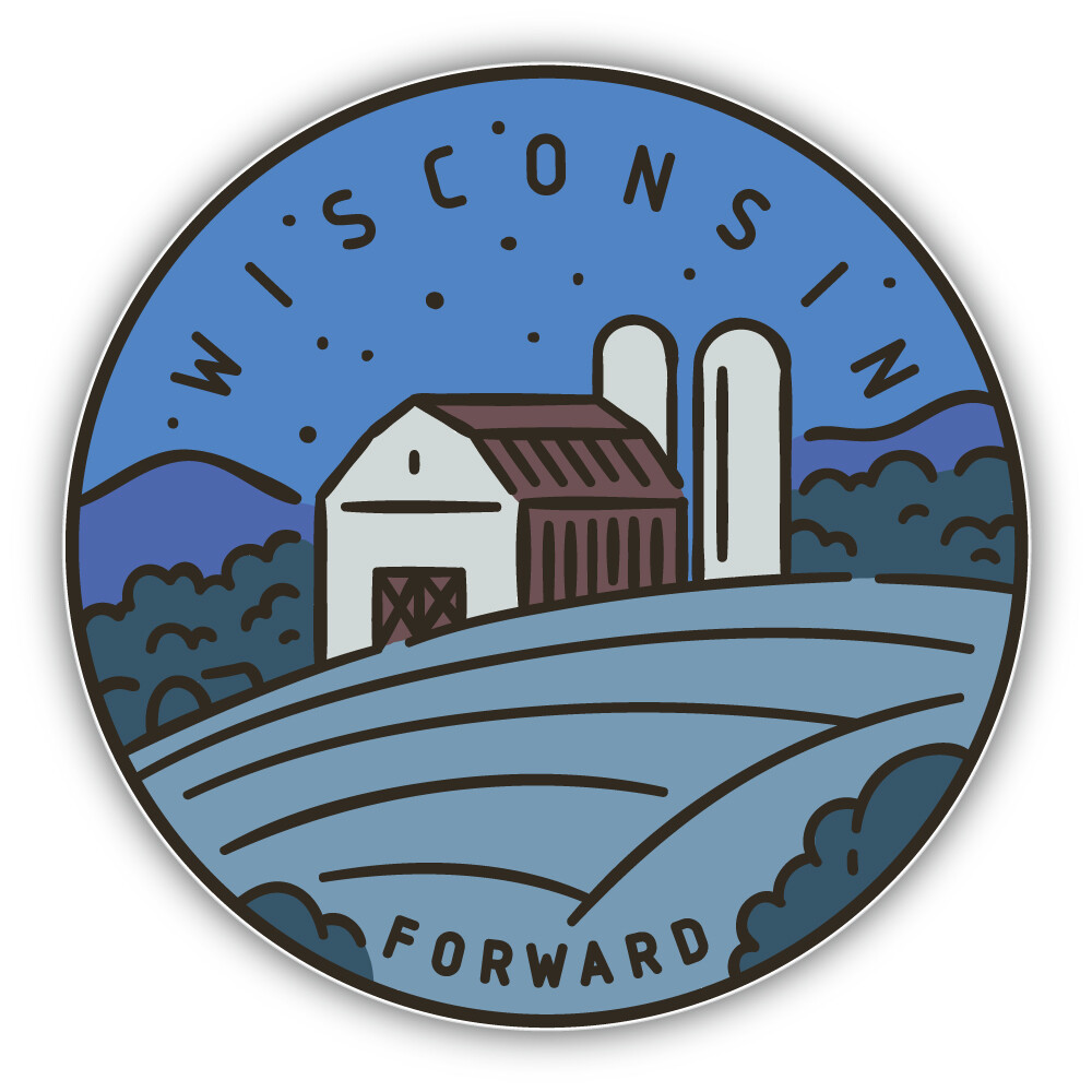 Wisconsin USA State Retro Vintage Vinyl Sticker Decal