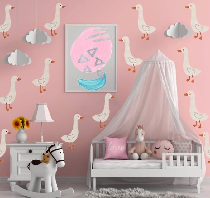 Boho Animal Wall Decals Geese Duck White Wall Stickers Duck Wall Stickers Cut…
