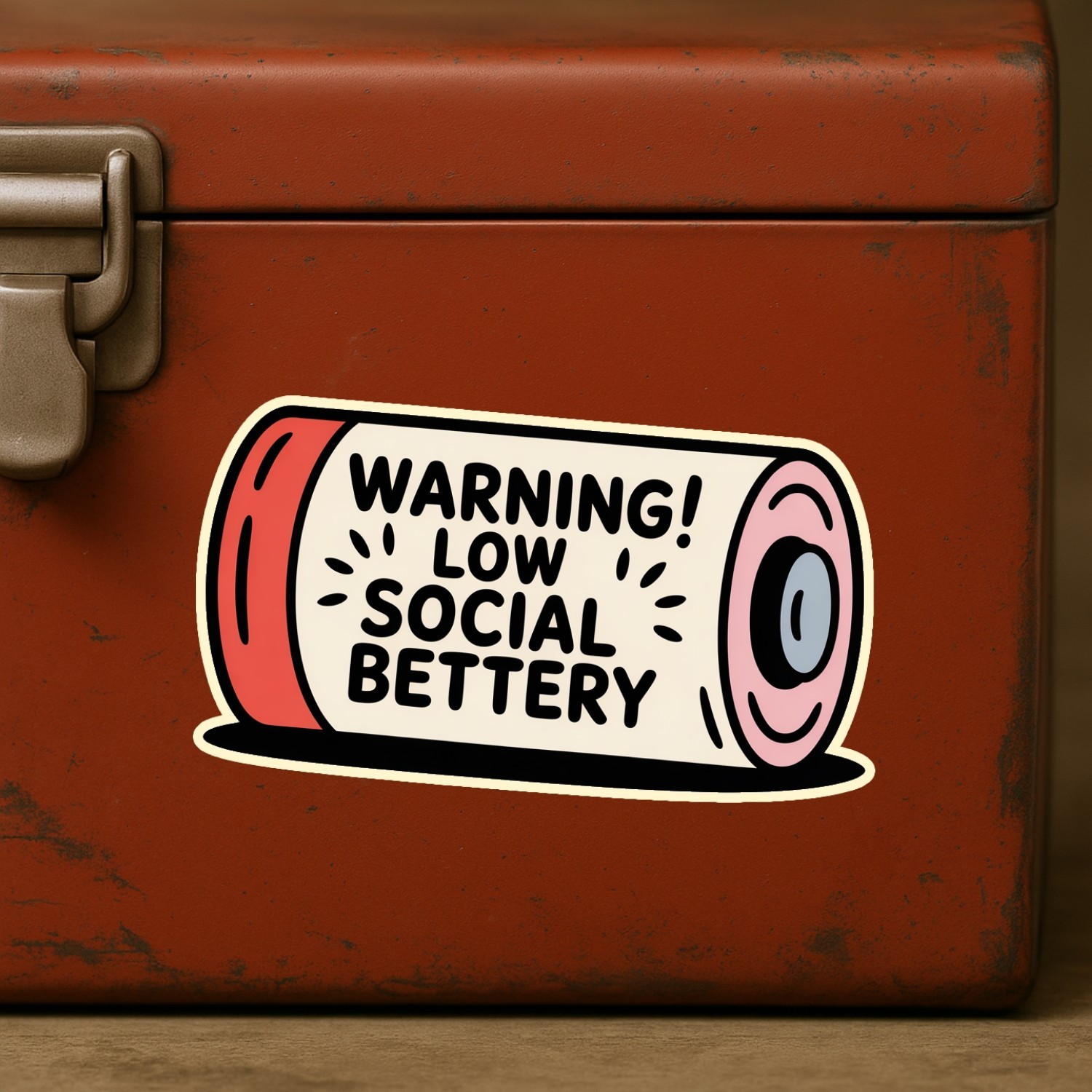 Funny Introvert Stickers: Low Social Battery Quote – 4-Pack