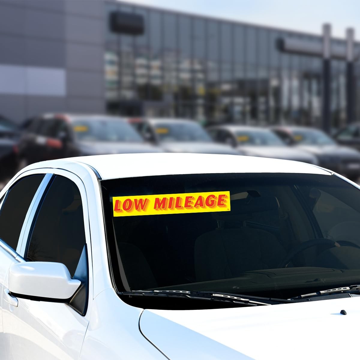 Versa-Tags Low Miles Windshield Stickers 12 Pack 14.5 inches, Mileage