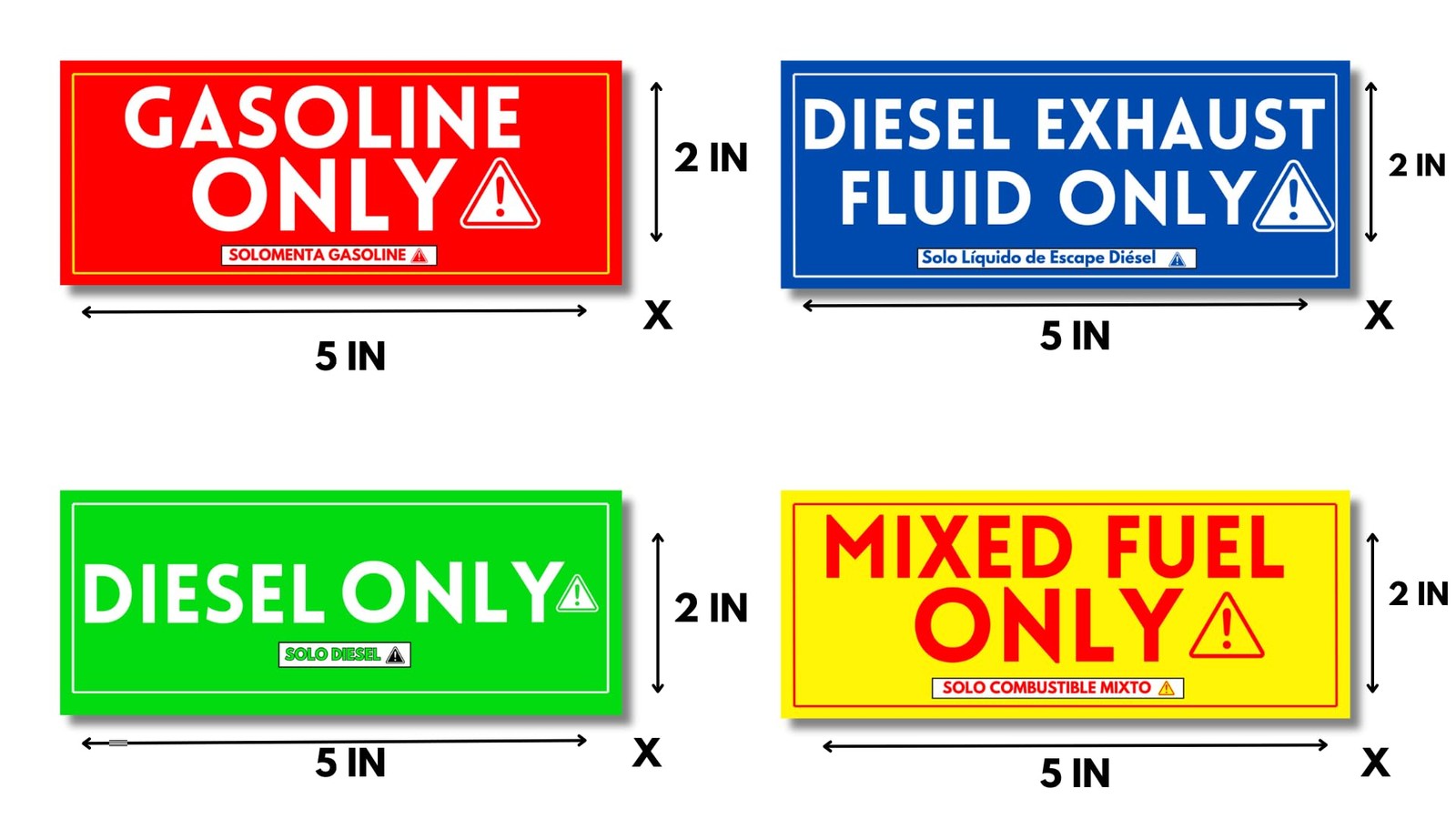 Vinyl Fuel Tank Labels, 20 Pack, 5″x2″, Weatherproof, UV Resistant Stickers