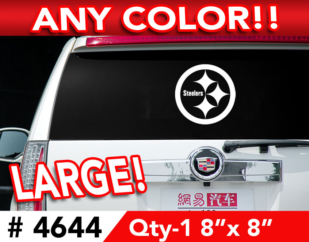 PITTSBURGH STEELERS ROUND LARGE DECAL STICKER 8″x 8″ ANY 1 COLOR