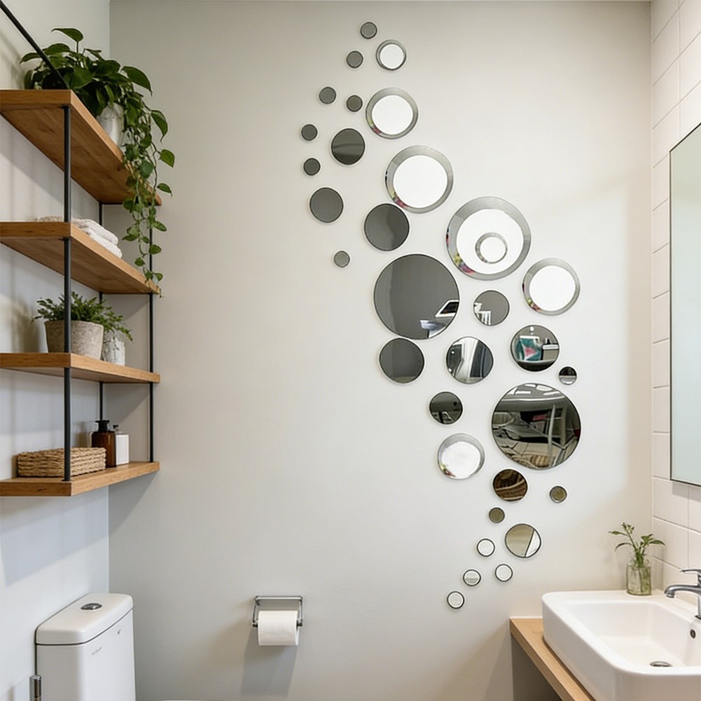 Circular Acrylic Mirror Sticker for Interior Walls Doors and Glass Surfaces