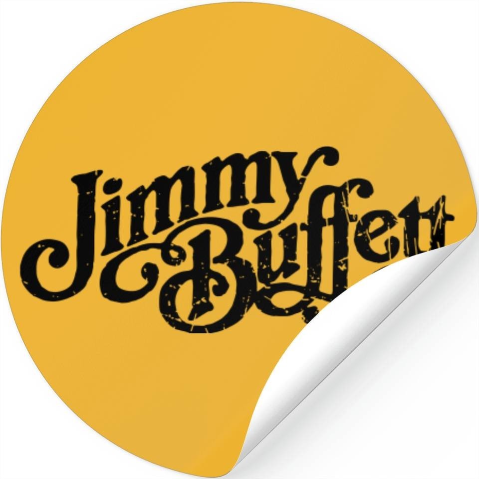 JIMMY BUFFETT *NEW* Sticker 3″ Round Gold *Highly Rated Seller*
