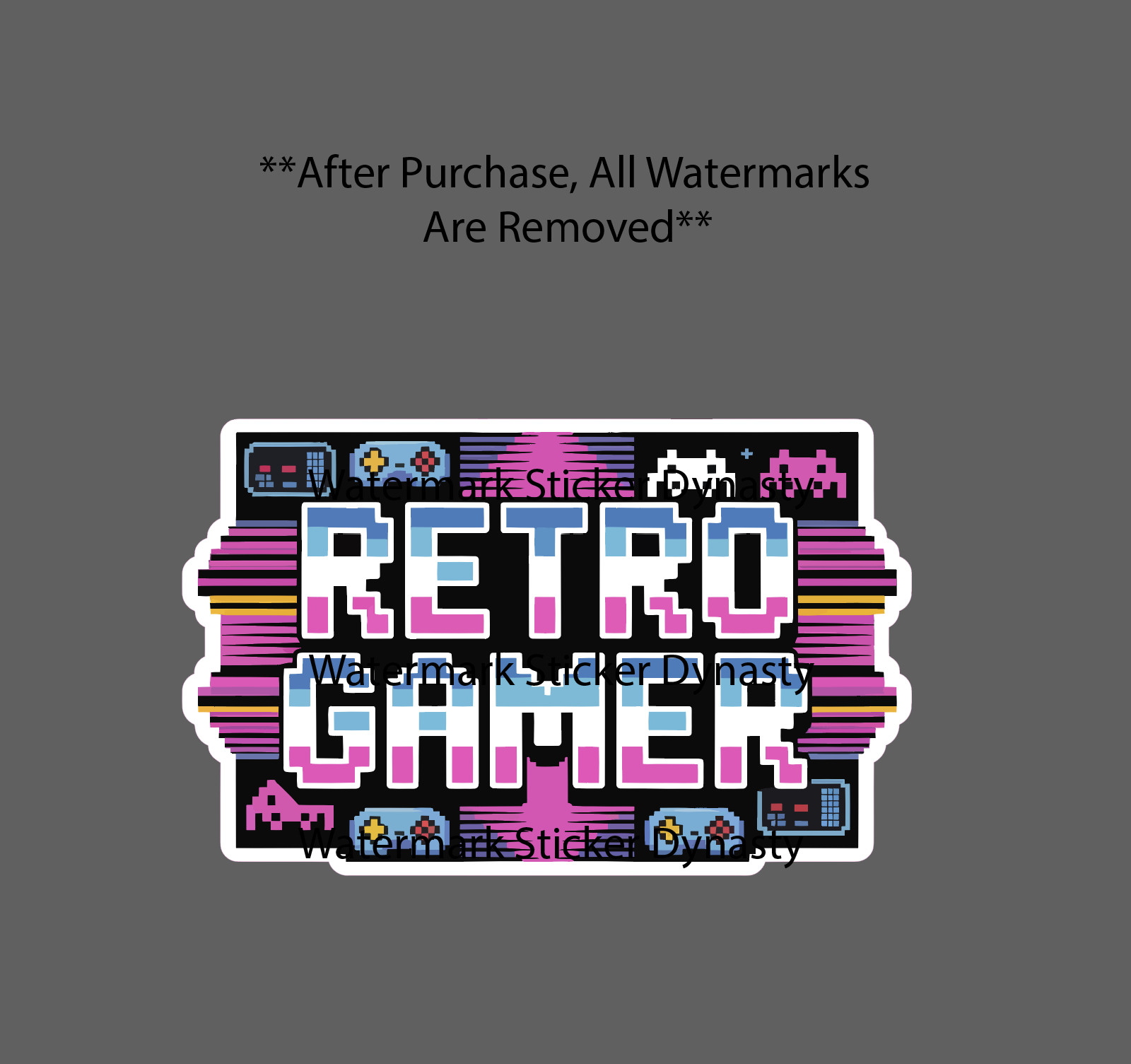 Retro Gamer Sticker Waterproof Decal Gaming Videogames Controller Neon Gift NEW