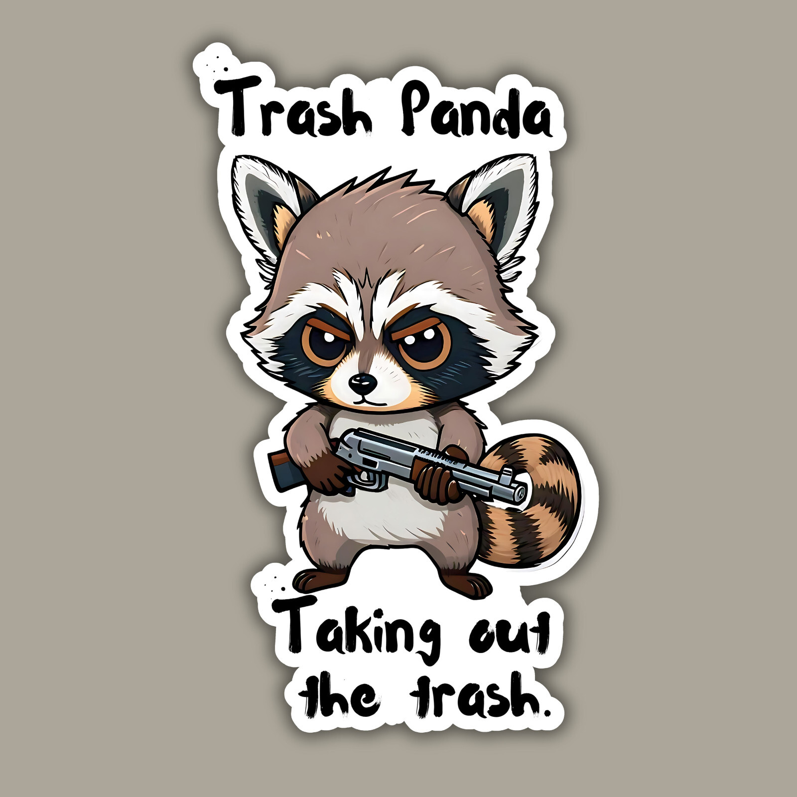 Trash Panda Taking Out The Trash Funny Raccoon 4″ Vinyl Sticker