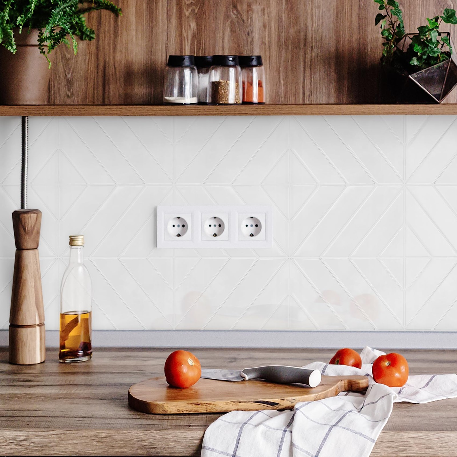 10 Sheets Thicker Herringbone Peel and Stick Backsplash, 12.6”×9.7” Stick on …
