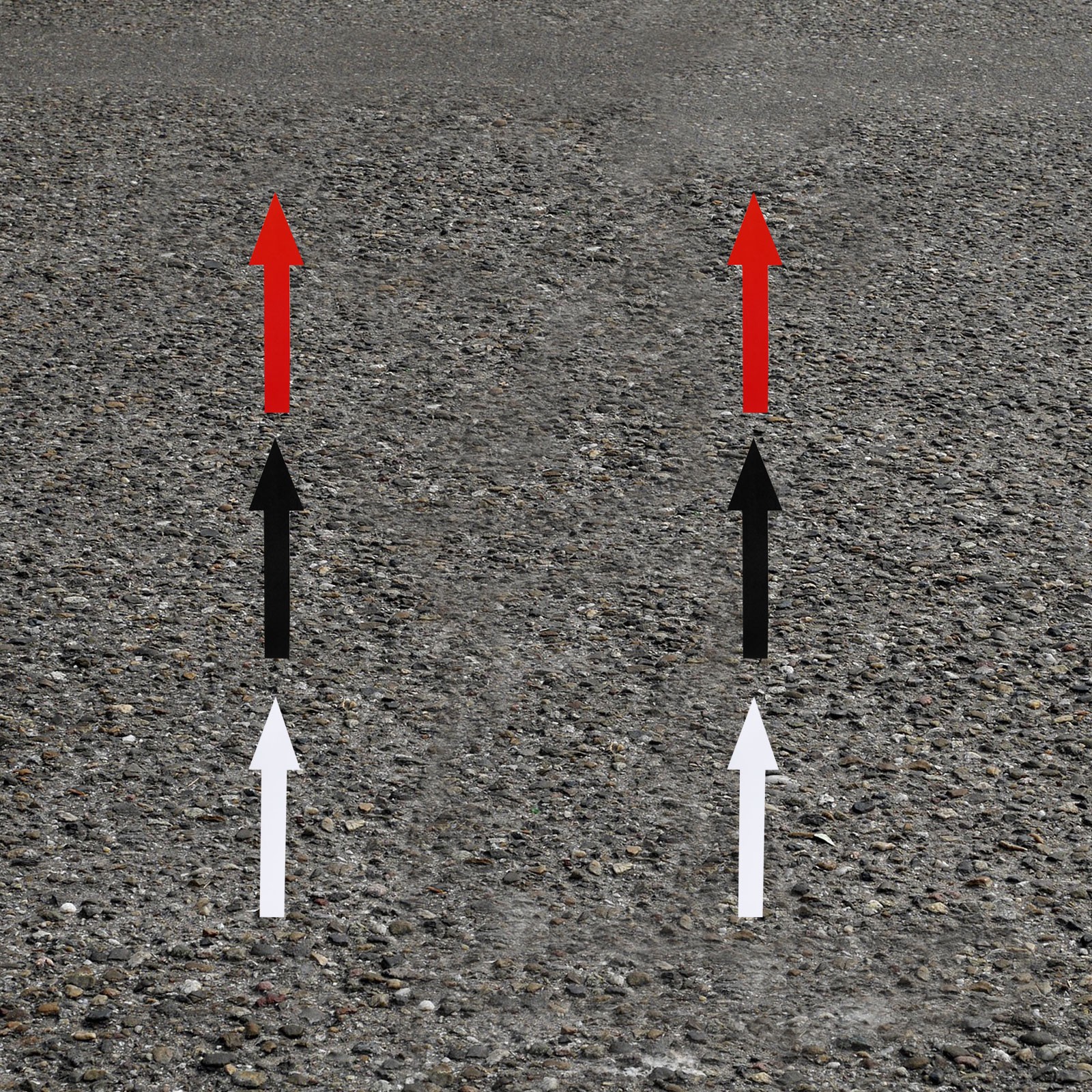 10pcs Arrow Sticker Signs 20x5cm Floor Decals Self Adhesive Wall Marking Red