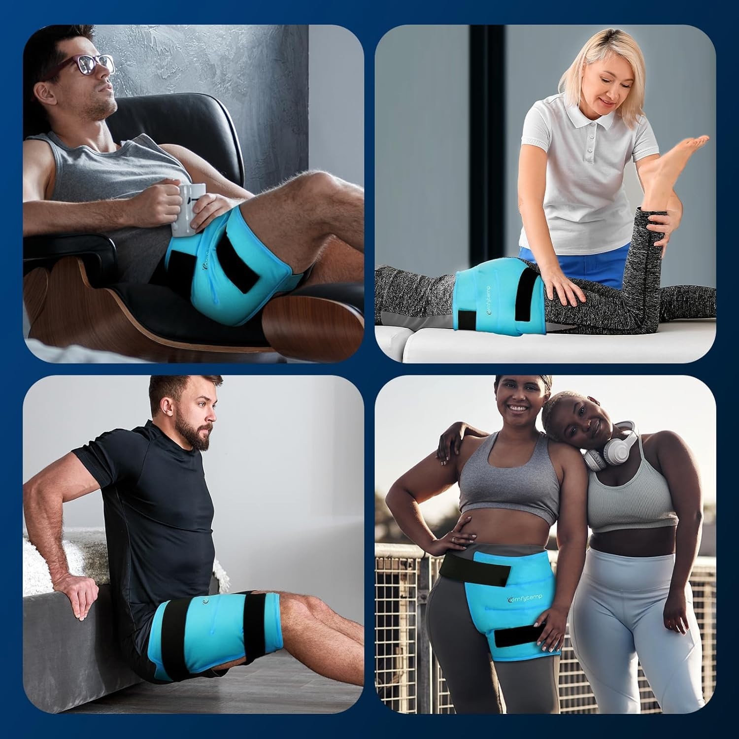 Hip Ice Pack Wrap for Sciatica, Hip Replacement Kit, Reusable Gel Ice Pack fo…