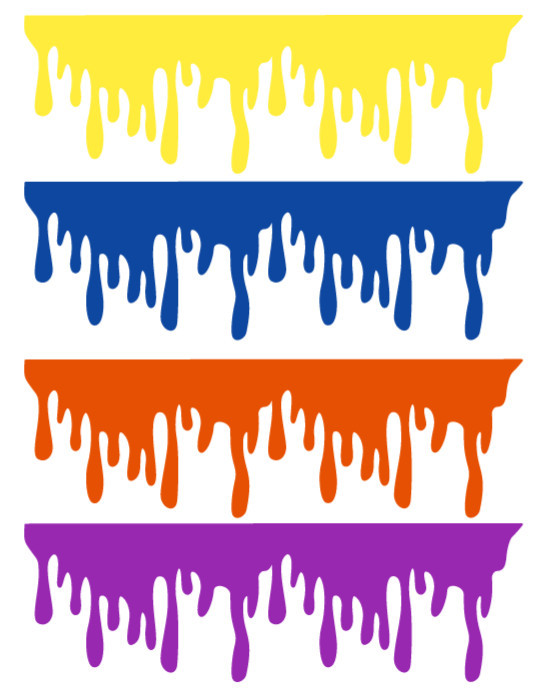 Dripping Slime Splat Ooze Sticker Set Decal Colors and neon green