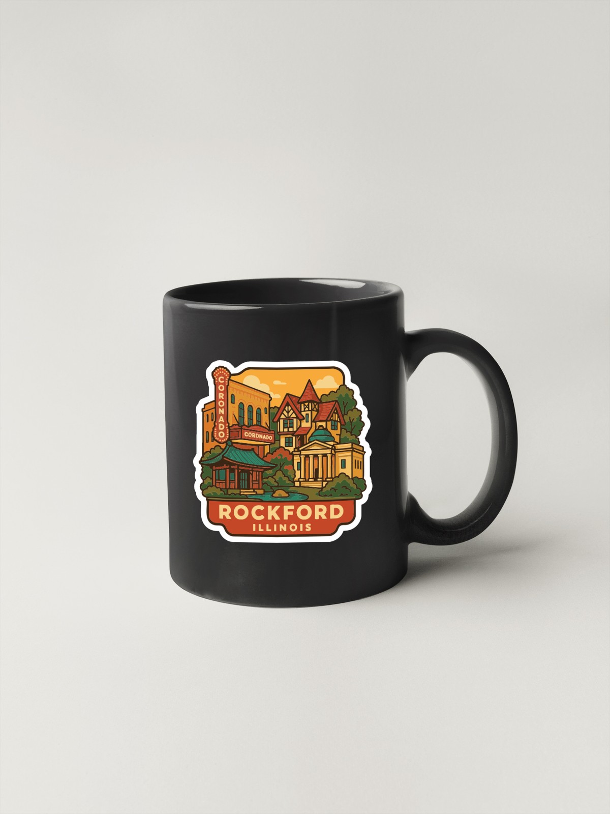 Rockford Illinois Sticker Decal Vinyl Die-Cut City Skyline Landmark Design