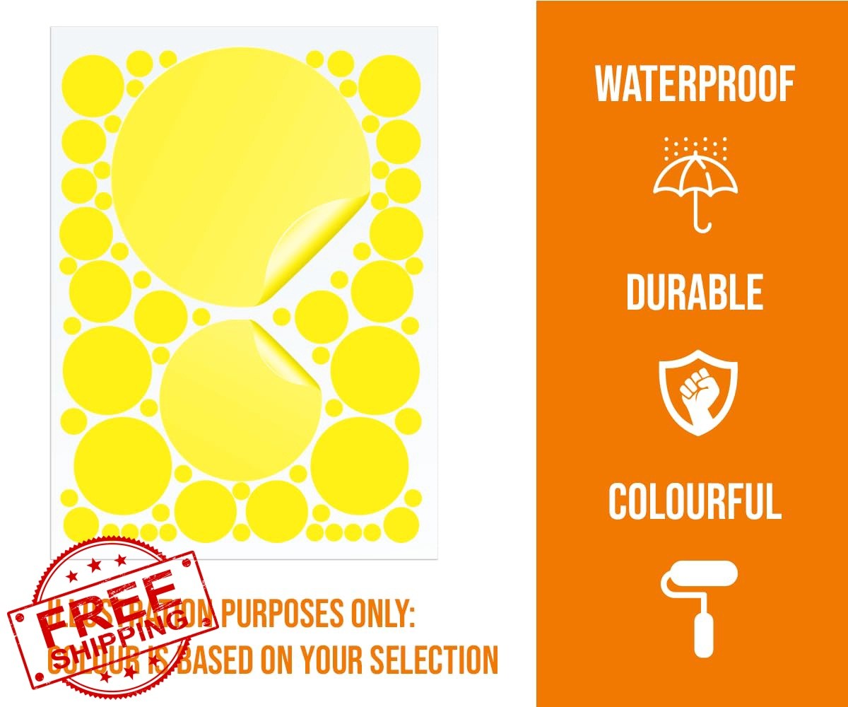 StickerDeen Blue Polka Dot Circle Wall Stickers 500+