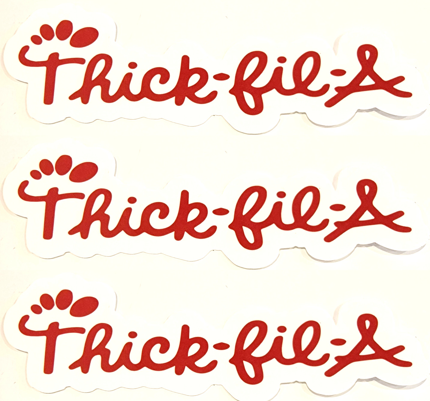 Thick-fil-A Vinyl Sticker 3Pack Pack Funny Meme Car Decal Laptop Hydro Flask Lot