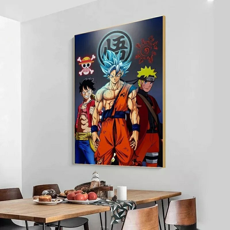 Dragon Ball Poster Cotton Canvas Naruto One Piece Goku Luffy Without Frame