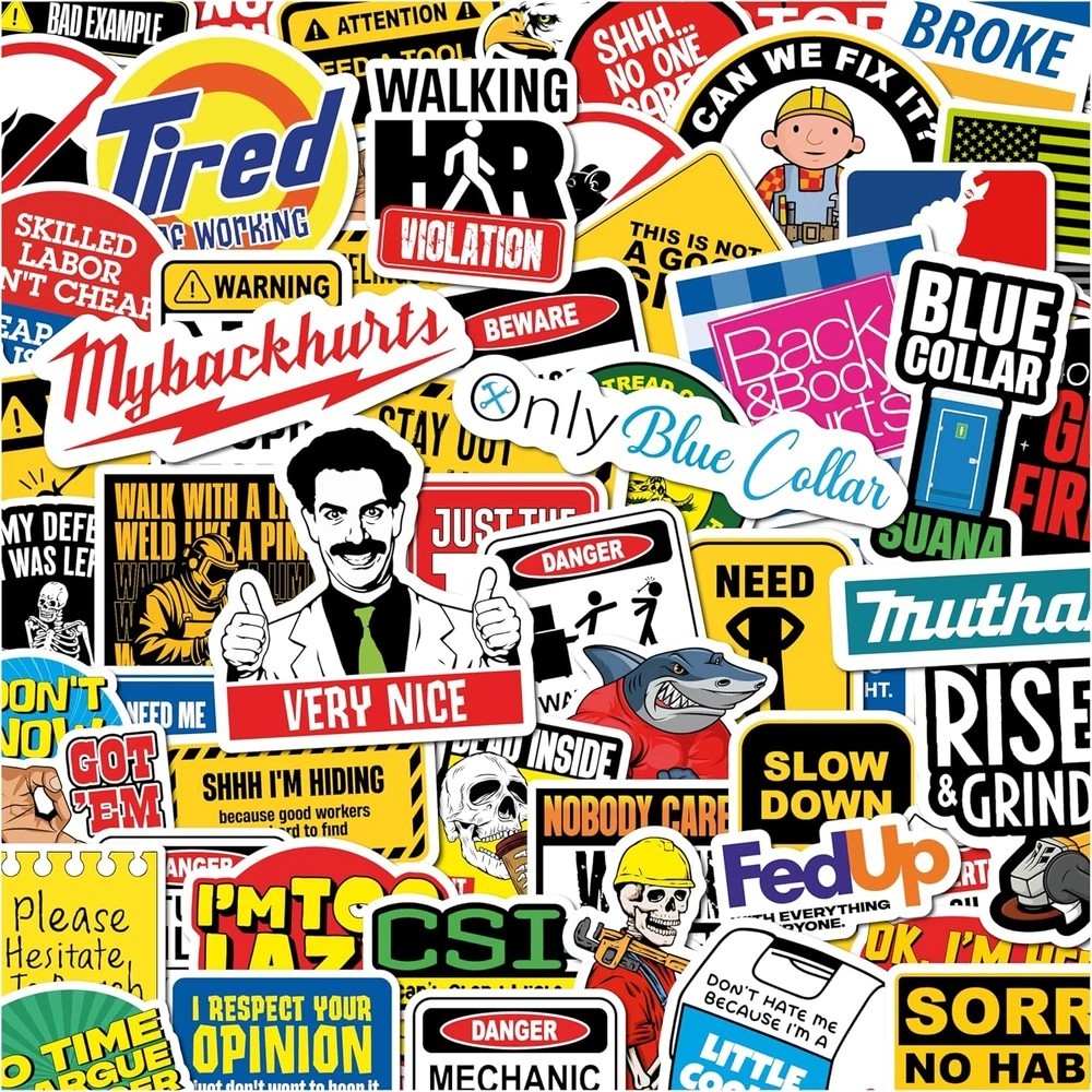 200 PCS Hard Hat Stickers for Adults – Vinyl & Waterproof Funny Stickers, Ideal